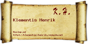 Klementis Henrik névjegykártya