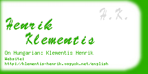 henrik klementis business card